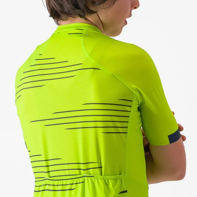 Tricou cu maneca scurta Castelli Aero Kid pentru copii Galben Fluo/Bleumarin 10A