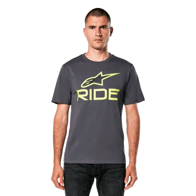 Tricou Alpinestars Ride 4.0 CSF Tee Charcoal/Lime/Black XXL