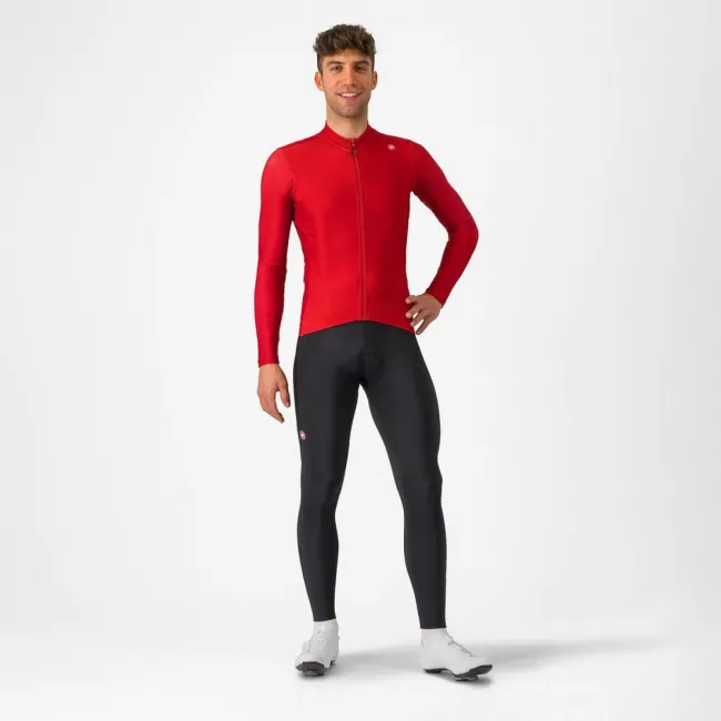 Tricou cu maneca lunga Castelli Espresso Thermal Rosu Aprins S