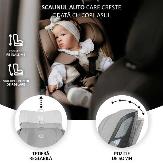 Scaun auto rotativ iSize Coccolle Velsa Neutral grey