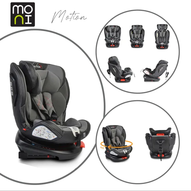 Scaun Auto Rotativ cu Isofix Leather Motion 0-36 Kg - Gri