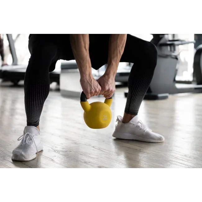 Kettlebell Otel - 4 Kg, Negru-Galben