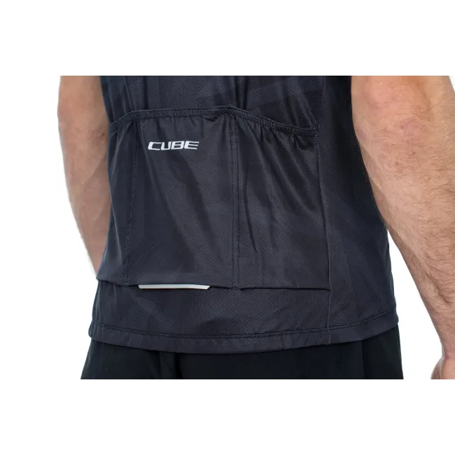 TRICOU CICLISM CUBE ATX JERSEY FULL ZIP CMPT S/S BLACK GREY XS