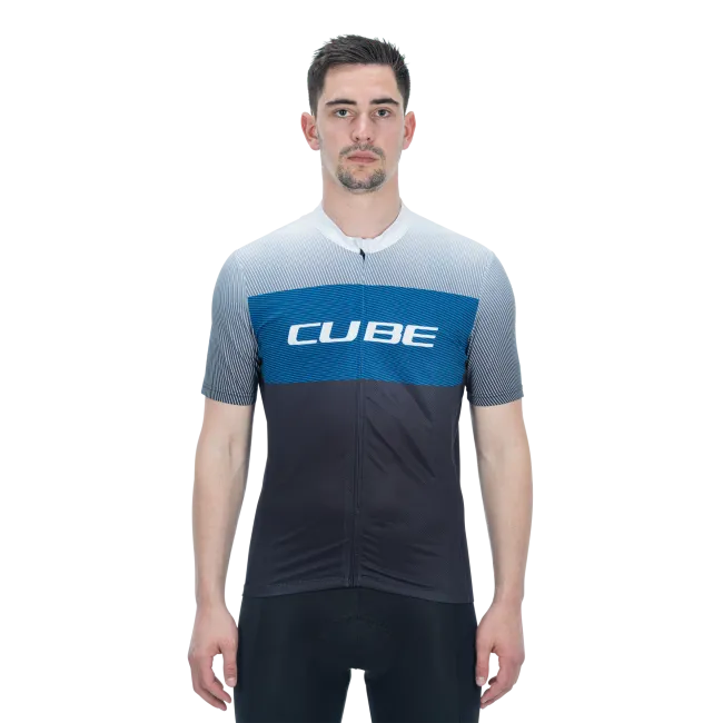 TRICOU CUBE TEAMLINE CMPT S/S BLACK/BLUE/GREY XS