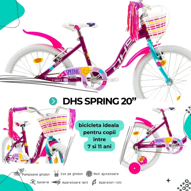 Bicicleta Copii DHS Spring - 20 Inch, Mov