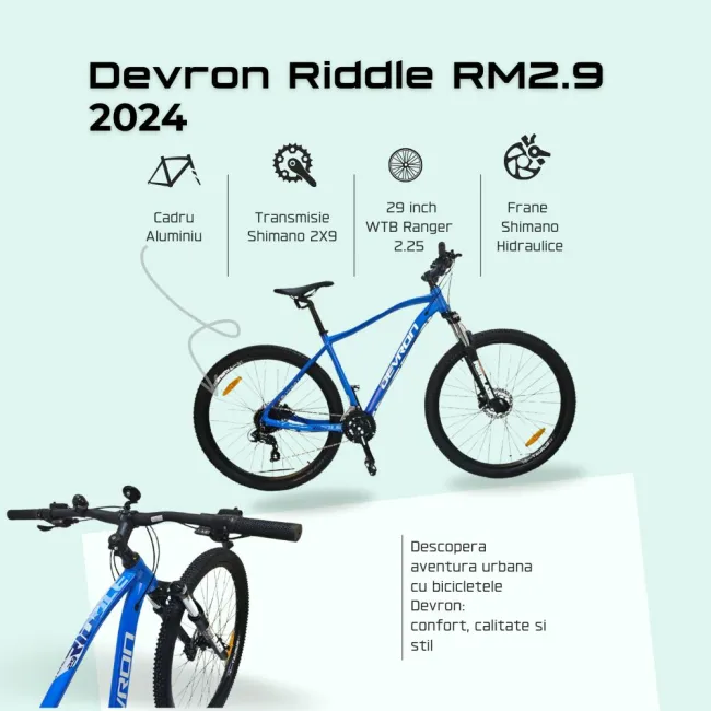 Bicicleta Mtb Devron Riddle RM2.9 2024 - 29 Inch, M, Albastru