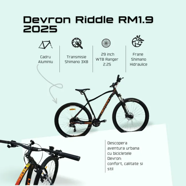Bicicleta Mtb Devron Riddle RM1.9 2025 - 29 Inch, L, Negru