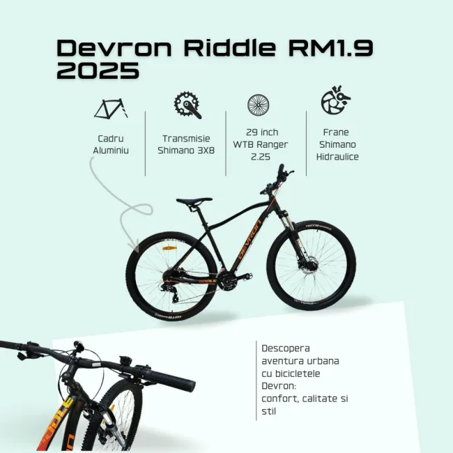 Bicicleta Mtb Devron Riddle RM1.9 2025 - 29 Inch, XL, Negru