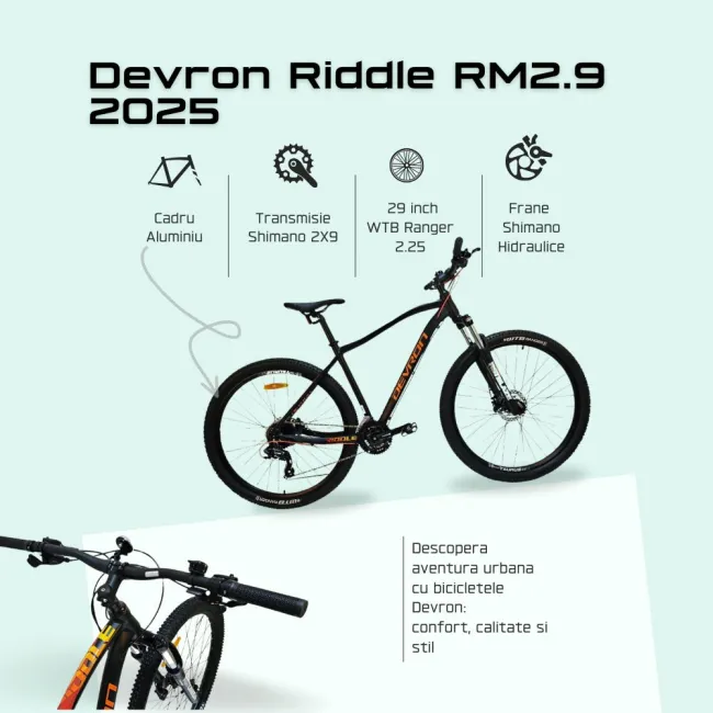 Bicicleta Mtb Devron Riddle RM2.9 2025 - 29 Inch, XL, Negru