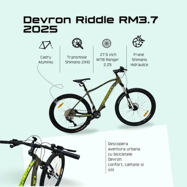 Bicicleta Mtb Devron Riddle RM3.7 2025 - 27.5 Inch, L, Verde