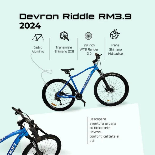 Bicicleta Mtb Devron Riddle RM3.9 2024 - 29 Inch, L, Albastru