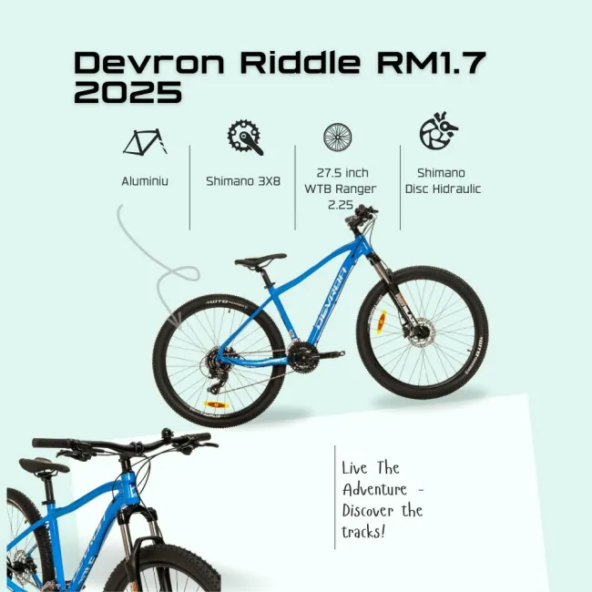 Bicicleta Mtb Devron Riddle RM1.7 2025 - 27.5 Inch, L, Albastru