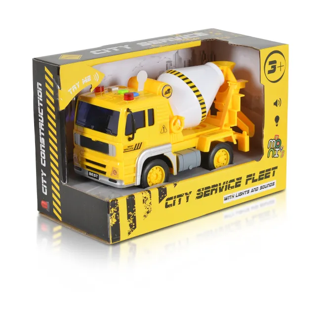 Camion betoniera 1:20 cu lumini si sunete, Moni, Galben