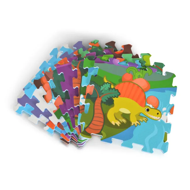 Covor puzzle moale cu 9 piese - Dinozauri, Moni