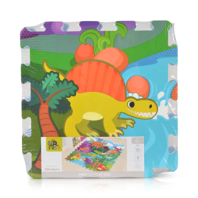 Covor puzzle moale cu 9 piese - Dinozauri, Moni