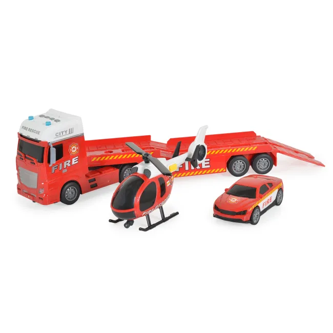 Masina de pompieri cu lumini si sunete, Jin Jia Toys, Rosu