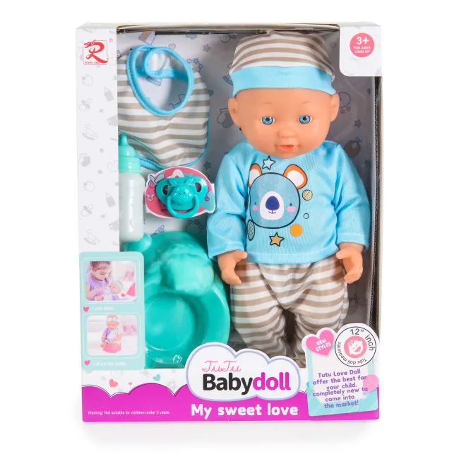 Papusa cu accesorii Tutu Love, cu olita, suzeta, biberon, 31 cm