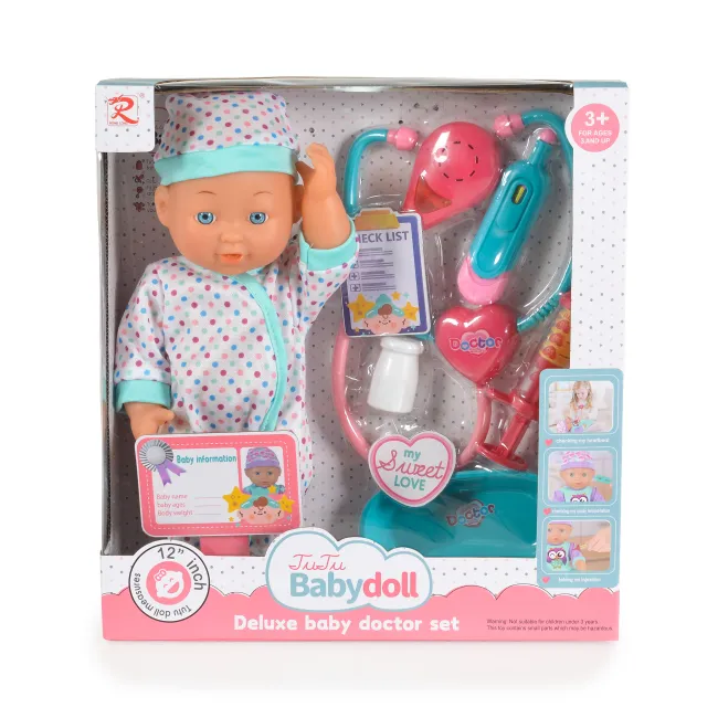 Papusa cu accesorii Tutu Love, cu stetoscop si sunet, Dotts, 31 cm