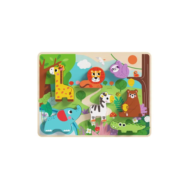 Puzzle animalute Tooky Toy - 8 piese groase