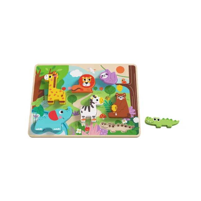 Puzzle animalute Tooky Toy - 8 piese groase