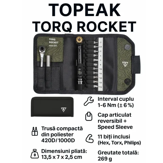 Set scule bicicleta Topeak TORQ ROCKET MINI DX