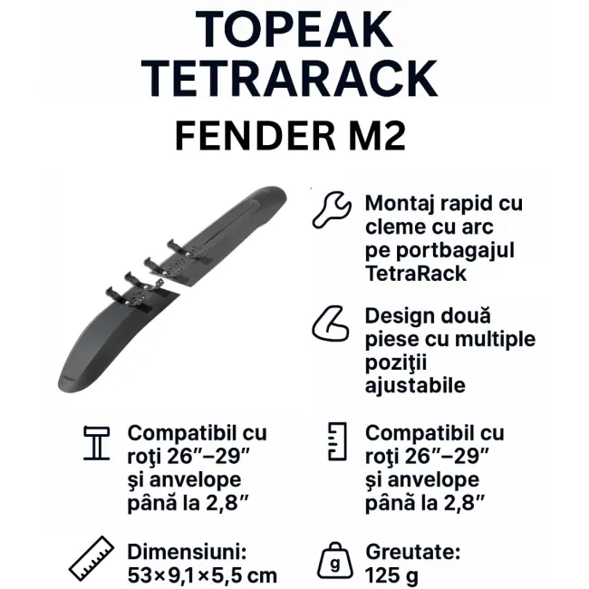 Aparatoare noroi spate Topeak TetraRack Fender M2