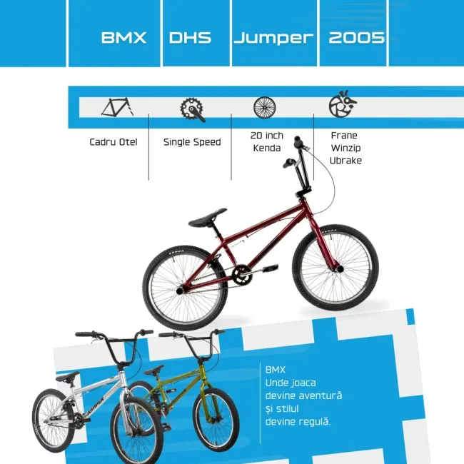 Bicicleta Copii Bmx Jumper 2005 - 20 Inch, Argintiu