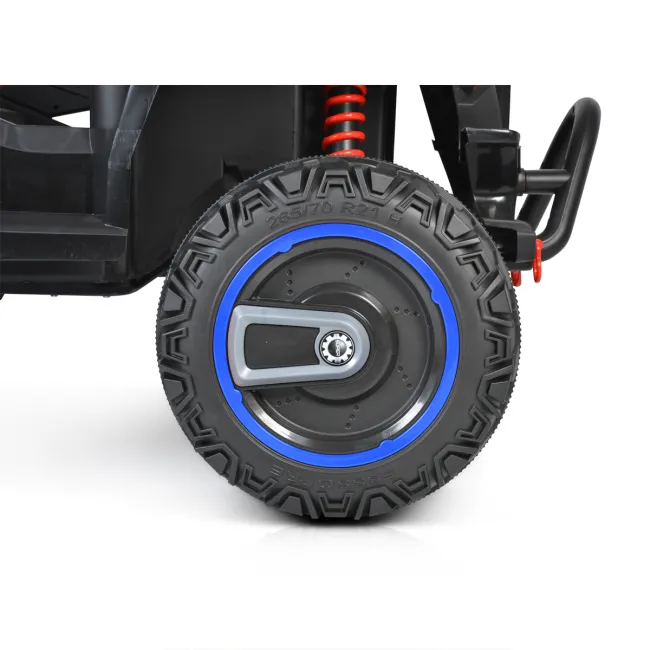 ATV electric Bo Beast pentru copii 3ani+ , 12V cu telecomanda, 4 motoare, telecomanda, usi care se deschid, functii swing, lumini, mp3/usb, Albastru