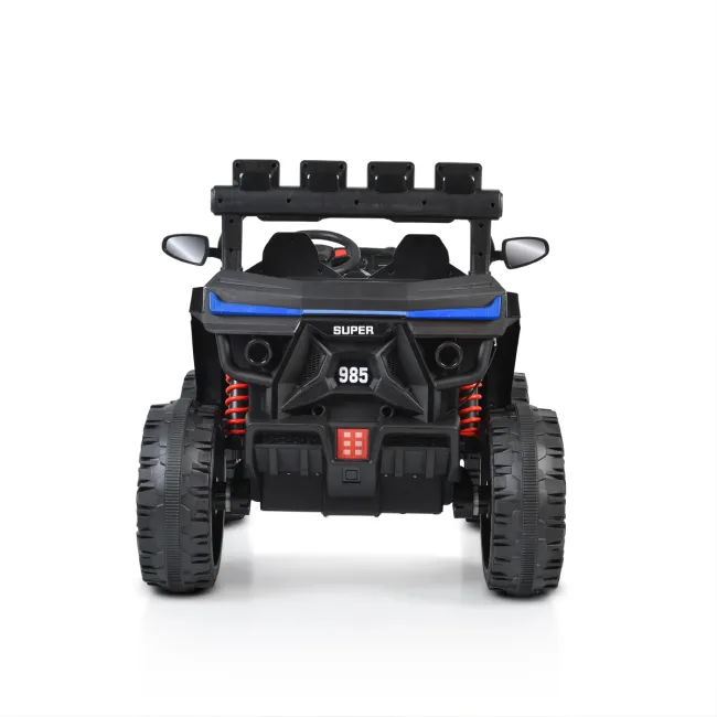 ATV electric Bo Beast pentru copii 3ani+ , 12V cu telecomanda, 4 motoare, telecomanda, usi care se deschid, functii swing, lumini, mp3/usb, Albastru