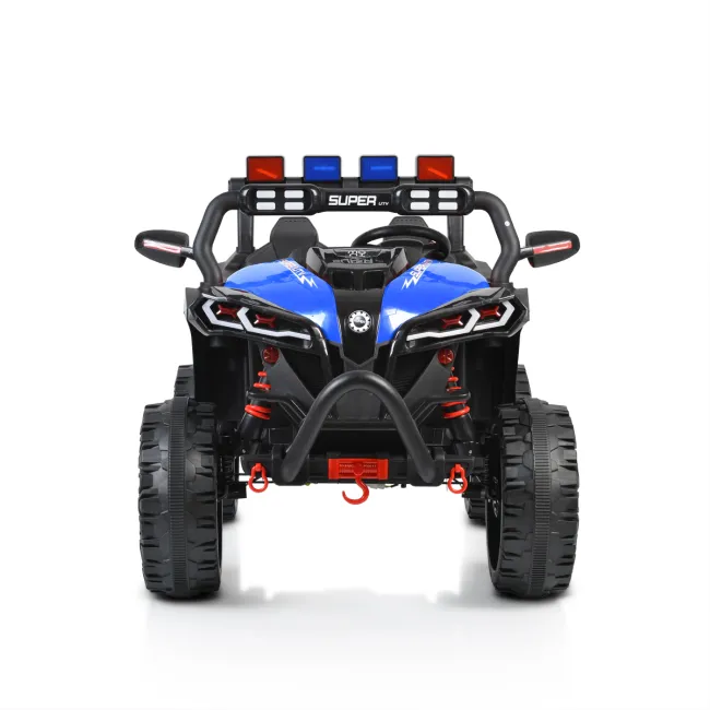 ATV electric Bo Beast pentru copii 3ani+ , 12V cu telecomanda, 4 motoare, telecomanda, usi care se deschid, functii swing, lumini, mp3/usb, Albastru