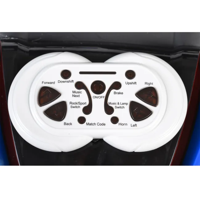 ATV electric Bo Beast pentru copii 3ani+ , 12V cu telecomanda, 4 motoare, telecomanda, usi care se deschid, functii swing, lumini, mp3/usb, Albastru