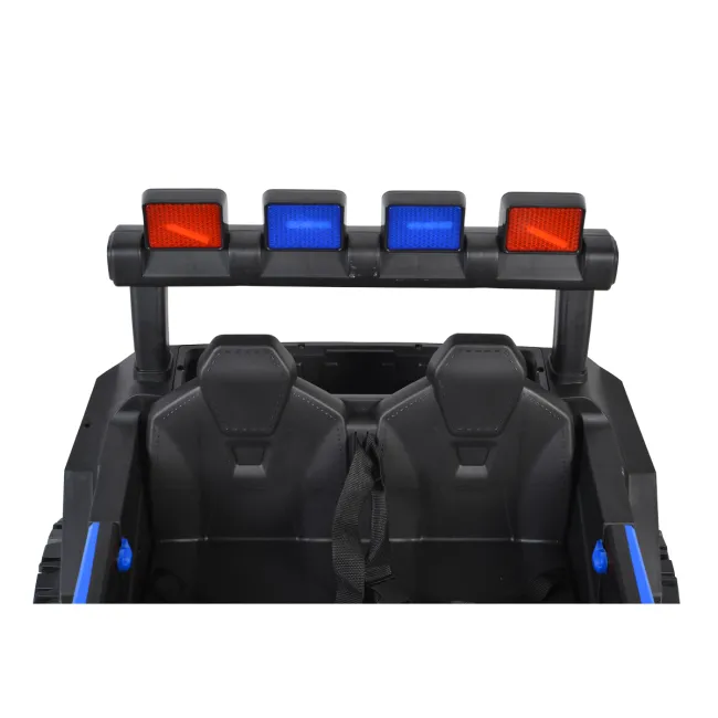 ATV electric Bo Beast pentru copii 3ani+ , 12V cu telecomanda, 4 motoare, telecomanda, usi care se deschid, functii swing, lumini, mp3/usb, Albastru