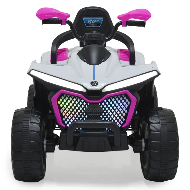 ATV electric Windy pentru copii 3 ani+, acumulator, MP3/USB si Bluetooth, 12V cu 4 motoare, Moni, Roz