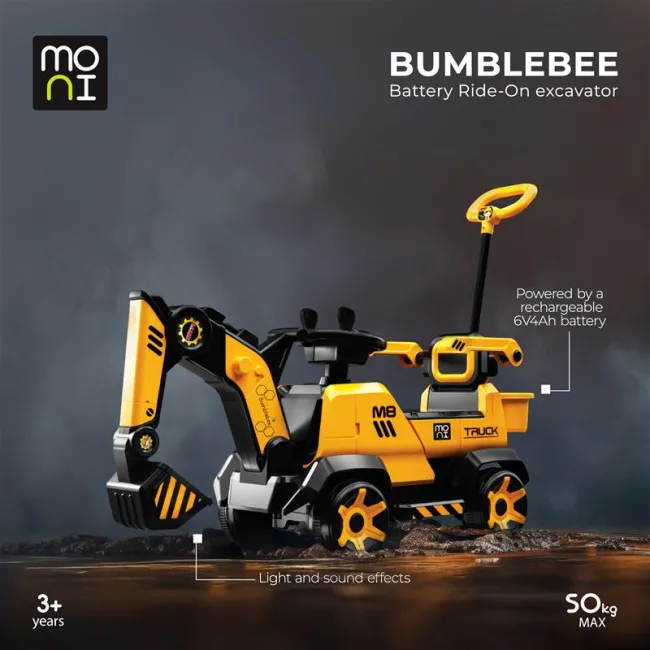 Excavator electric Bumblebee Ride-on pentru copii 3+