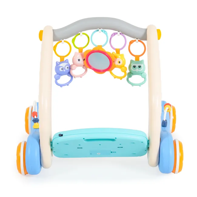 Jucarie multifunctionala 2 in 1 - premergator si centru de joaca cu pian, Moni, Albastru