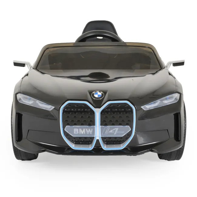 Masinuta electrica BO BMW i4 pentru copii 3 ani+, acumulatori si telecomanda, usi care se deschid, centura, pornire buton, Negru