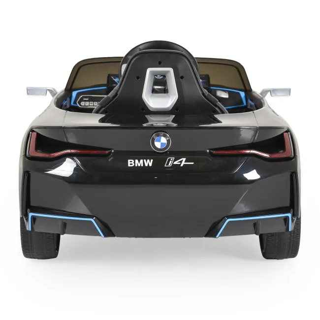 Masinuta electrica BO BMW i4 pentru copii 3 ani+, acumulatori si telecomanda, usi care se deschid, centura, pornire buton, Negru