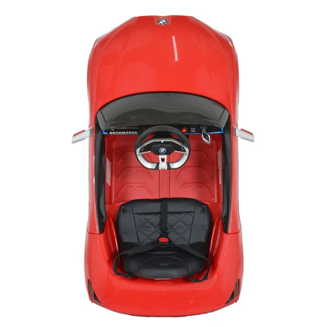 Masinuta electrica BO BMW i4 pentru copii 3 ani+, acumulatori si telecomanda, usi care se deschid, centura, pornire buton, Rosu