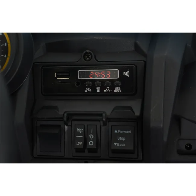 Masinuta electrica Bo Typhoon pentru copii 3 ani+, 24V 4 motoare, acumulator si telecomanda, portiere care se deschid, centuri, lumini, mp3/usb, Albastru