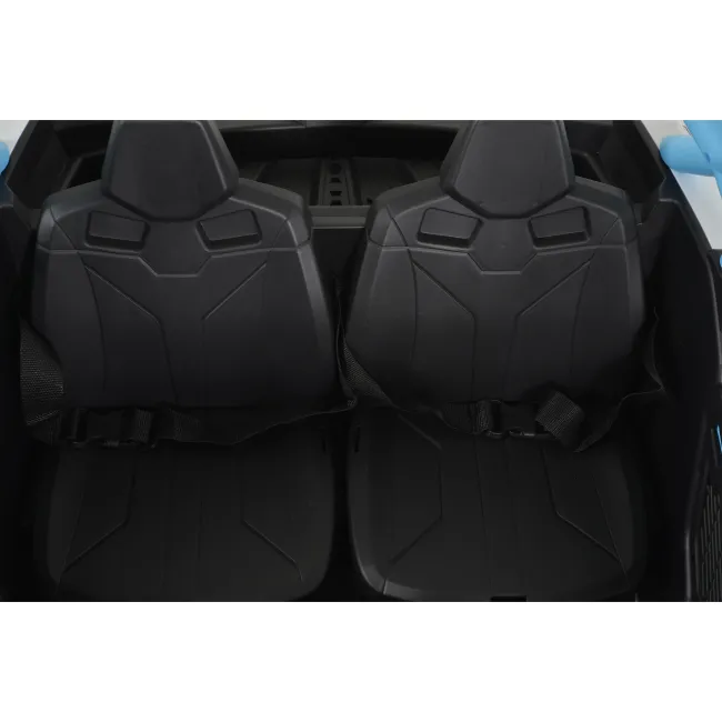 Masinuta electrica Bo Typhoon pentru copii 3 ani+, 24V 4 motoare, acumulator si telecomanda, portiere care se deschid, centuri, lumini, mp3/usb, Albastru
