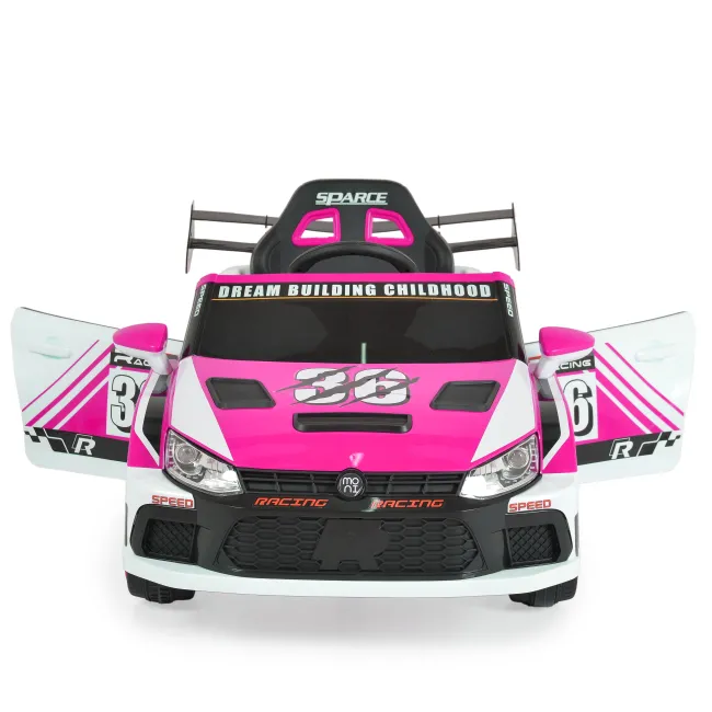 Masinuta electrica copii 3ani+ BO Super Drift, acumulator si telecomanda, 4X4, 12V MP3/USB, Moni, Roz-Alb