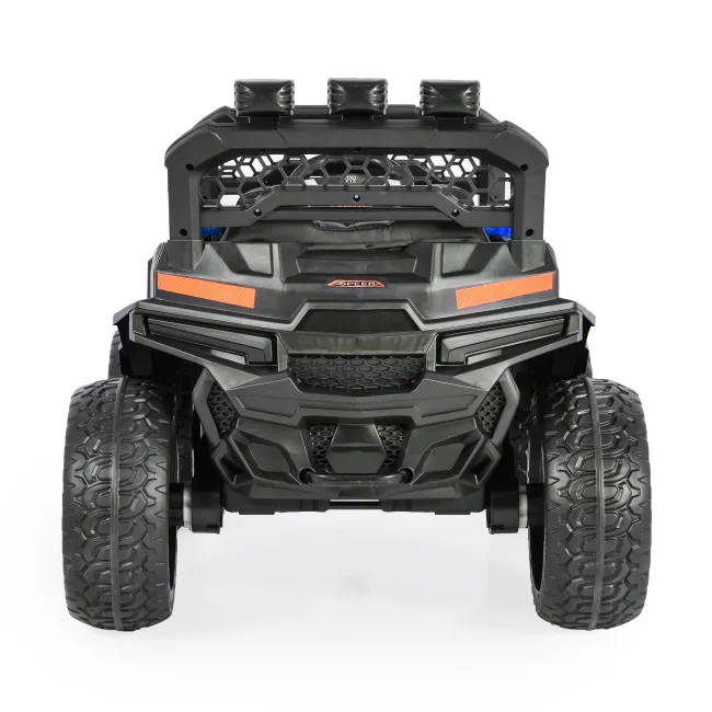 Masinuta electrica tip jeep BO Dust pentru copii 3 ani+, 12V 4 motoare, telecomanda, Mp3/USB, pornire buton, centura, usi care se deschid, Albastru