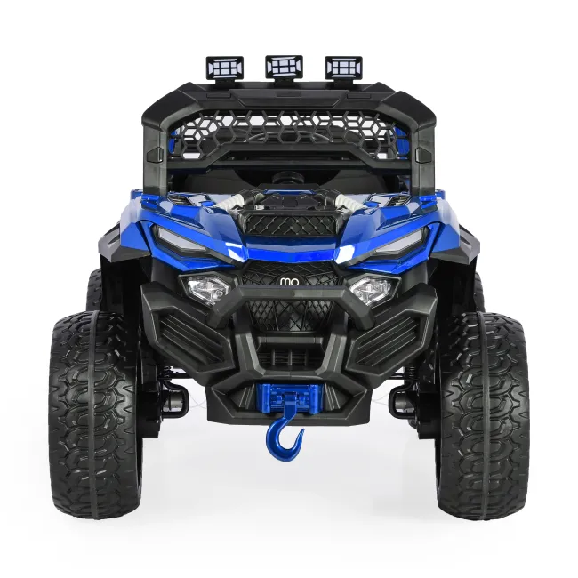 Masinuta electrica tip jeep BO Dust pentru copii 3 ani+, 12V 4 motoare, telecomanda, Mp3/USB, pornire buton, centura, usi care se deschid, Albastru