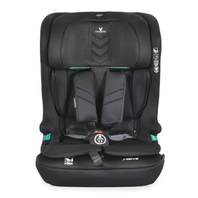Scaun auto copii iDrive Phantom cu Isofix, de la 6 luni - 12 ani, Cangaroo, Negru
