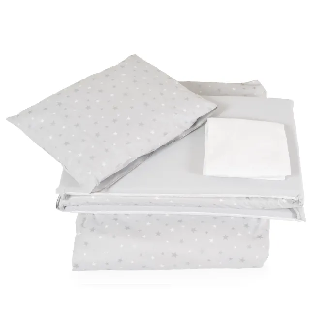 Set lenjerie de pat Nook pentru bebelusi, 6 piese, HugZZZ, Gri