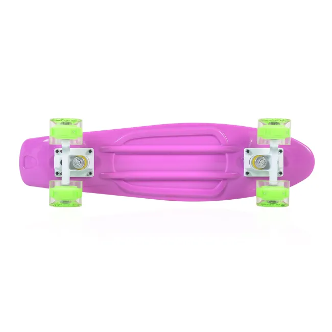 Skateboard copii SPICE LED, 22 inch, Byox, Roz