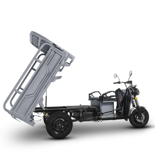Triciclu Electric, FARA Permis, Motor 3900W, Voltarom Hercules, Tuk Tuk, 72V, 45Ah, pana la 50km autonomie, Gri