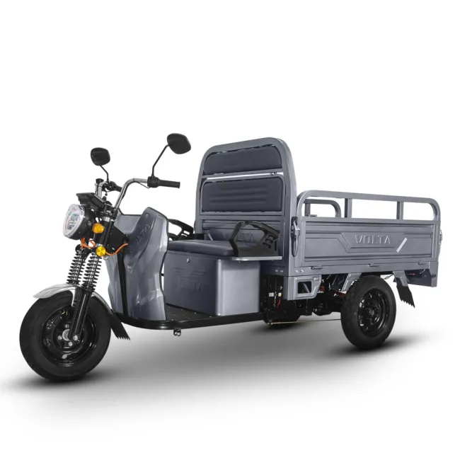 Triciclu Electric, FARA Permis, Motor 3900W, Voltarom Hercules, Tuk Tuk, 72V, 45Ah, pana la 50km autonomie, Gri