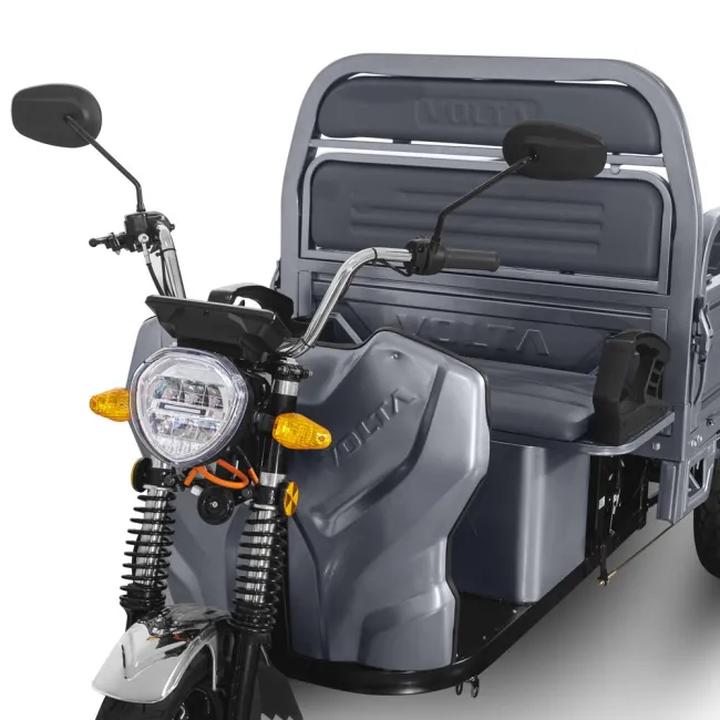Triciclu Electric, FARA Permis, Motor 3900W, Voltarom Hercules, Tuk Tuk, 72V, 45Ah, pana la 50km autonomie, Gri