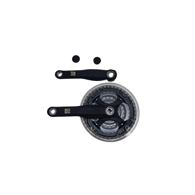 Angrenaj triplu AMAR, 24/34/42T, brate 170 mm, otel, cu disc protector, negru